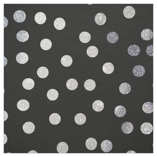 Schwarzer Tinte und SilberCity Punkte Stoff (Muster)
