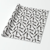Schwarzer Tintenfisch Muster Geschenkpapier (Ungerollt)