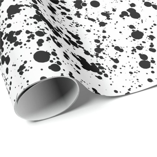 Schwarzer Tintenfleck Spritzer Geschenk Geschenkpapier (Rolleneckpunkt)
