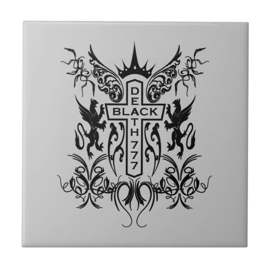 Schwarzer Tod 777 - Kreuz Fliese (Vorderseite)
