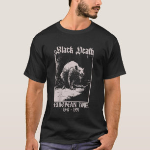 Schwarzer Tod Europäische Tour Pestratte Mittelalt T-Shirt