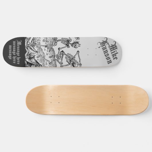 Schwarzer Tod Personalisiert mittelalterliche Skel Skateboard (Horizontal)