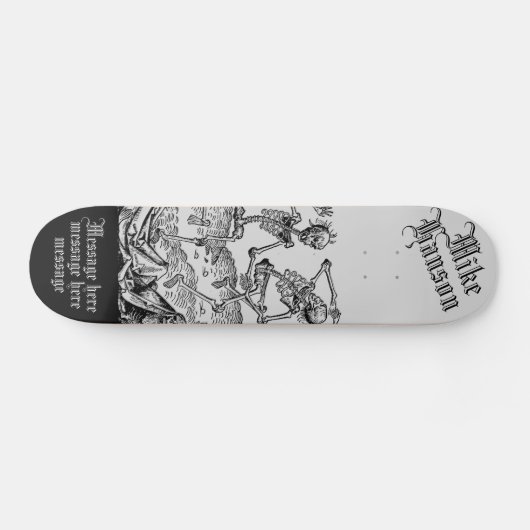 Schwarzer Tod Personalisiert mittelalterliche Skel Skateboard (Horizontal)