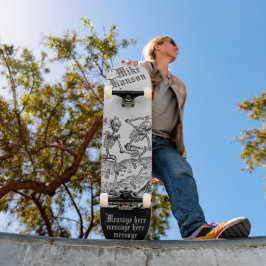 Schwarzer Tod Personalisiert mittelalterliche Skel Skateboard