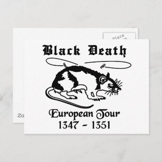 Schwarzer Tod Postkarte (Vorne/Hinten)
