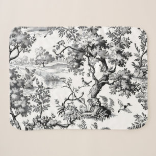 Schwarzer Toile-Abdruck Sherpadecke