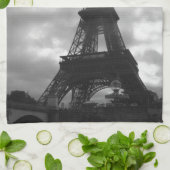 Schwarzer Ton des Eiffelturms Geschirrtuch (Gefaltet)