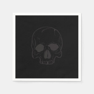 Schwarzer Totenkopf Rockstar Cool Schwarze Geburts Serviette
