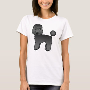 Schwarzer Toy Pudel Süßer Cartoon-Hund T-Shirt