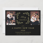 Schwarzer Trend Eleganter Chic Weihnachten 2 Fotos (Vorderseite)