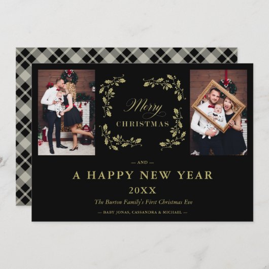 Schwarzer Trend Eleganter Chic Weihnachten 2 Fotos (Vorne/Hinten)