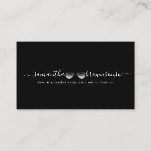 Schwarzer Trend Online-Boutique-Brillen Sonnenbril Visitenkarte