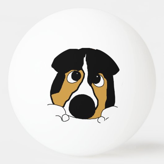 schwarzer Tri aussie Tischtennisball (Vorderseite)