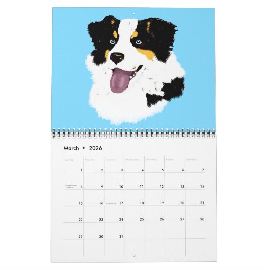 Schwarzer Tri australischer Kalender (Mär 2026)