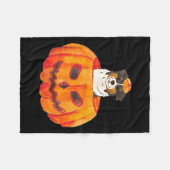 Schwarzer Tri Color Aussie Hund Frohes Halloween K Fleecedecke (Vorderseite (Horizontal))