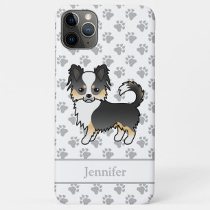 Schwarzer Tri-Langmantel-Chihuahua-Cartoon-Hund &  Case-Mate iPhone Hülle