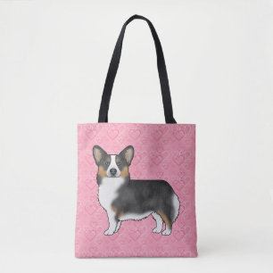 Schwarzer Tri Pembroke Welsh Corgi Liebesherzen Ro Tasche