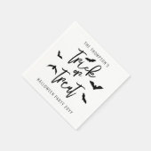 Schwarzer Trick oder behandeln Skript mit Fledermä Serviette (Ecke)