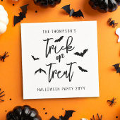 Schwarzer Trick oder behandeln Skript mit Fledermä Serviette