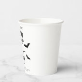 Schwarzer Trick oder Behandlung Typografie Flederm Pappbecher (Links)
