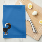 Schwarzer Tricolor australischer Schäfer-Hund Küchentuch (Viertel Falte)