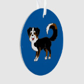 Schwarzer Tricolor australischer Schäfer-Hund Ornament (Vorderseite)