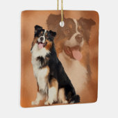 Schwarzer tricolor australischer Schäfer - Keramikornament (Rechts)