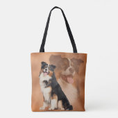 Schwarzer tricolor australischer Schäfer - Tasche (Rückseite)