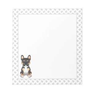 Schwarzer Tricolor Französische Bulldogge Frenchie Notizblock