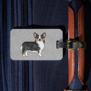 Schwarzer Tricolor Pembroke Welsh Corgi Cartoon Hu Gepäckanhänger
