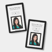 Schwarzer Trimm mit Logo-Identifizierungszeichen Ausweis (Vorder- & Rückseite)