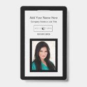 Schwarzer Trimm mit Logo-Identifizierungszeichen Ausweis (Rückseite)