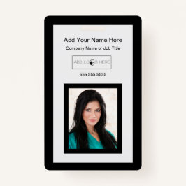 Schwarzer Trimm mit Logo-Identifizierungszeichen Ausweis