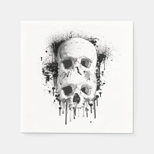 Schwarzer Tropfen-Grafik Serviette (Vorderseite)