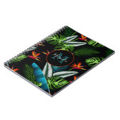 Schwarzer tropischer Dschungel, grüne Blattbezeich Notizblock (Linke Seite)