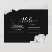 Schwarzer Tropischer Hibiskus Save the Date Ankündigungspostkarte (Rückseite)