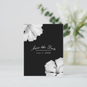 Schwarzer Tropischer Hibiskus Save the Date Ankündigungspostkarte (Stehend Vorderseite)