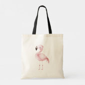 Schwarzer Tukan-Vogel Flamingo Tragetasche (Rückseite)