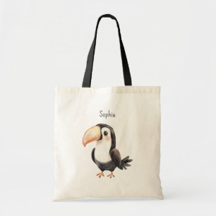 Schwarzer Tukan-Vogel Flamingo Tragetasche