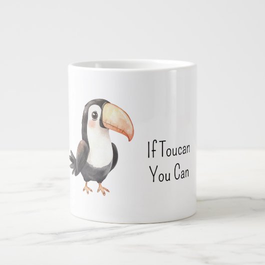 Schwarzer Tukan Vogel Jumbo-Tasse (Vorderseite)