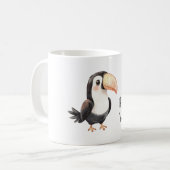 Schwarzer Tukan Vogel Kaffeetasse (Vorderseite Links)