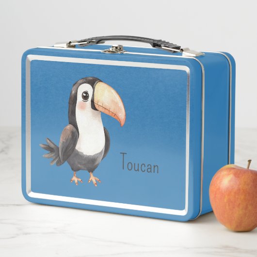 Schwarzer Tukan Vogel Tier Metall Brotdose (Beispiel)