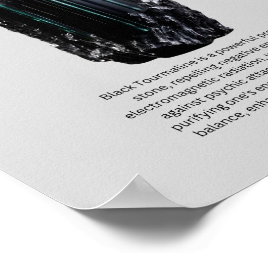 Schwarzer Turmalin Kristallinisch Bedeutung Poster (Ecke)