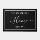 Schwarzer Türmchen für benutzerdefinierte Familien Fußmatte (Vorderseite)