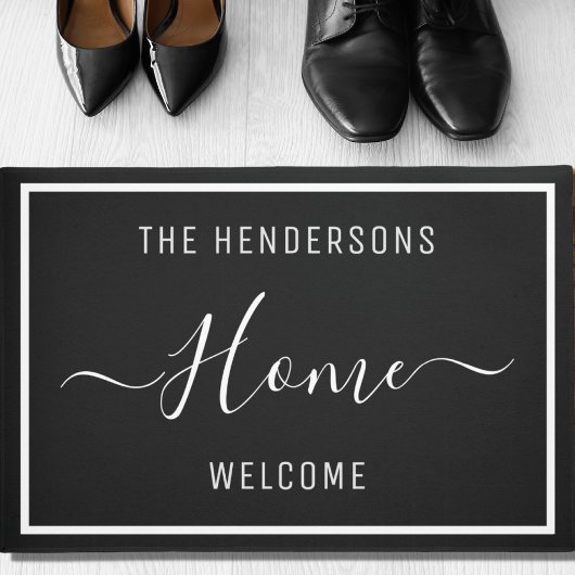 Schwarzer Türmchen für benutzerdefinierte Familien Fußmatte