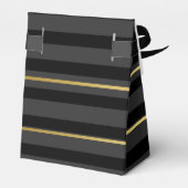 Schwarzer Tuxedo Holzkohle Grau breiter Streifen G Geschenkschachtel (Rückseite)