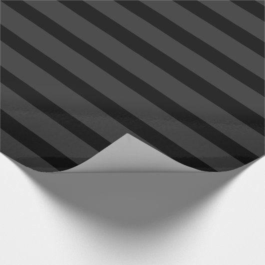 Schwarzer Tuxedo Holzkohle Gray Thick Strip Geschenkpapier (Ecke)