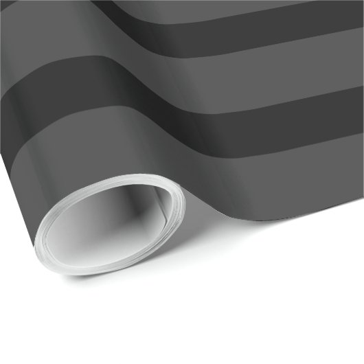 Schwarzer Tuxedo Holzkohle Gray Thick Strip Geschenkpapier (Rolleneckpunkt)