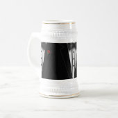 Schwarzer Tuxedo mit Bogen-Krawatte Bierglas (Vorderseite Links)