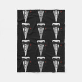 Schwarzer Tuxedo mit Bogen-Krawatte Fleecedecke (Vorderseite)